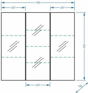 Зеркало-шкаф Stella Polar Концепт Парма SP-00000061 75х70